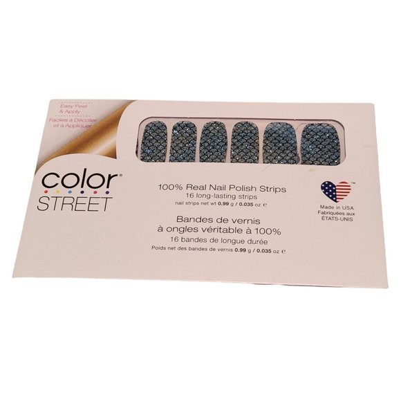 New Unopened Color Street Nail Strips - Glitter Blue Mermaid Scales Design - Picture 1 of 2